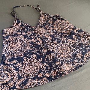 exotic pink and blue patterned h.i.p. tank